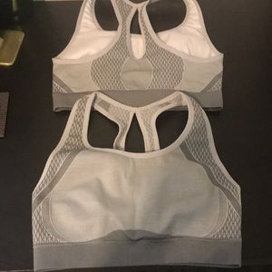Two Avia Gray and White Sports Bras